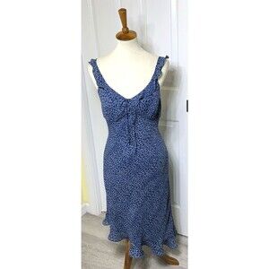 Donna Ricco Animal Print Dress Sleeveless Flirty Blue Black Size 8